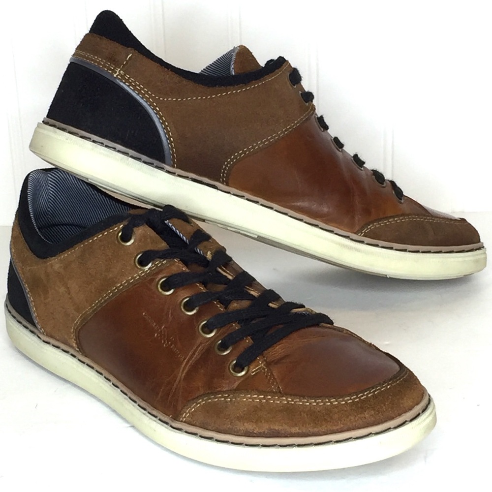 BULLBOXER Drestyn Cognac Leather Suede Sneakers 9